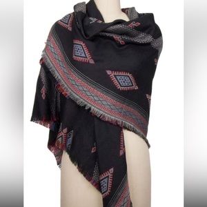 Diamond Print Aztec Scarf Shawl by Saachi NY NWT